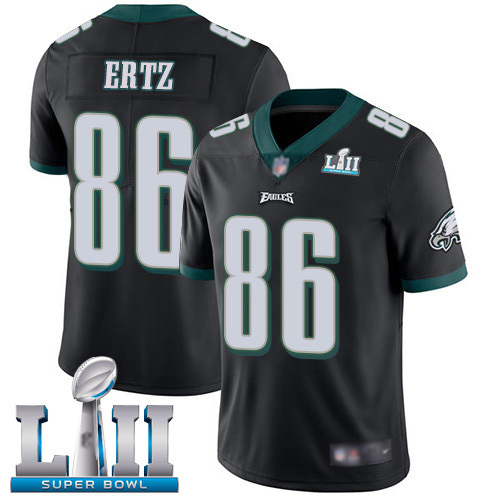 Men Philadelphia Eagles #86 Zach Ertz Black Alternate Vapor Untouchable NFL Jersey Limited Player Super Bowl LII